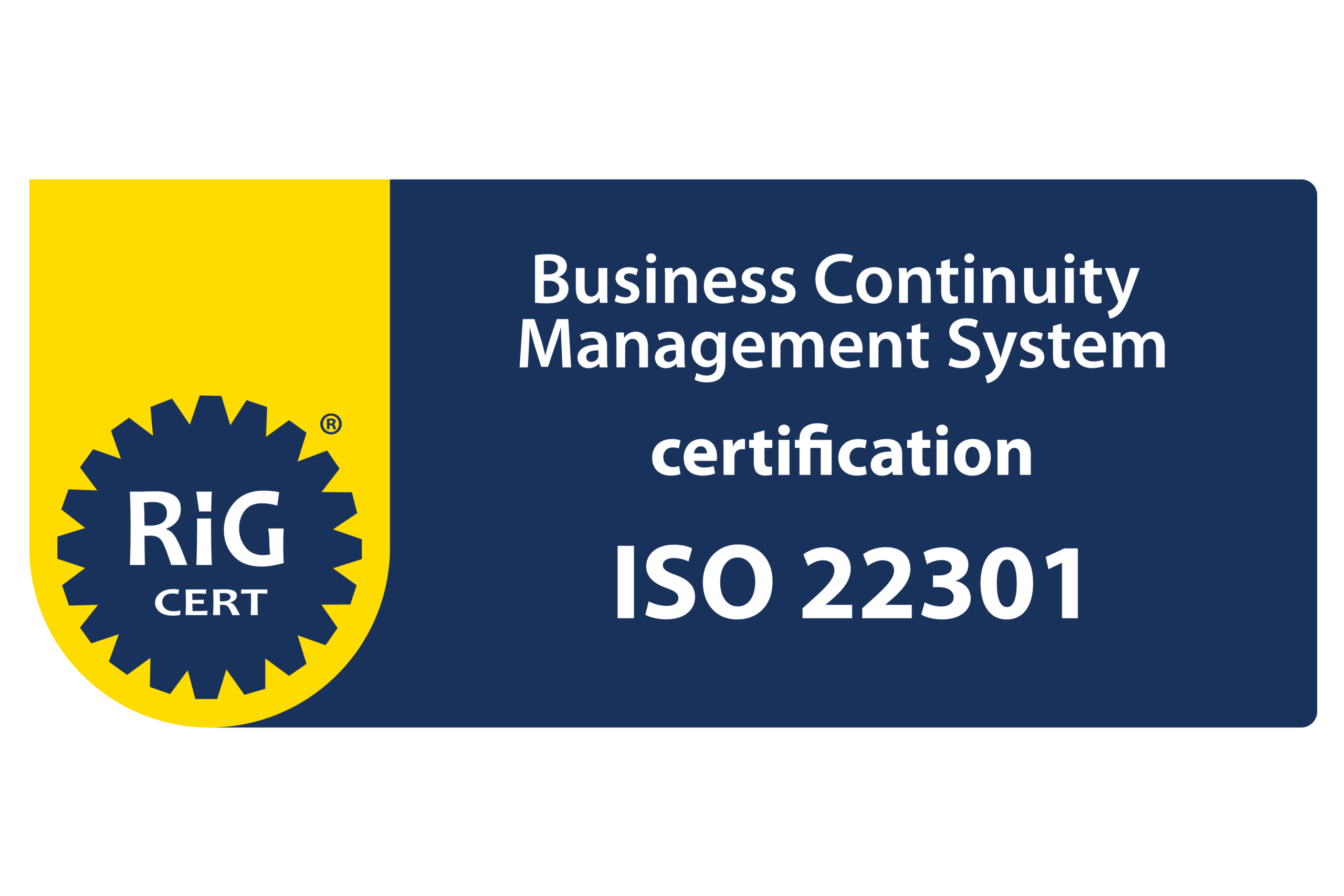 ISO 22301:2019 Business Continuity Management System certification logo