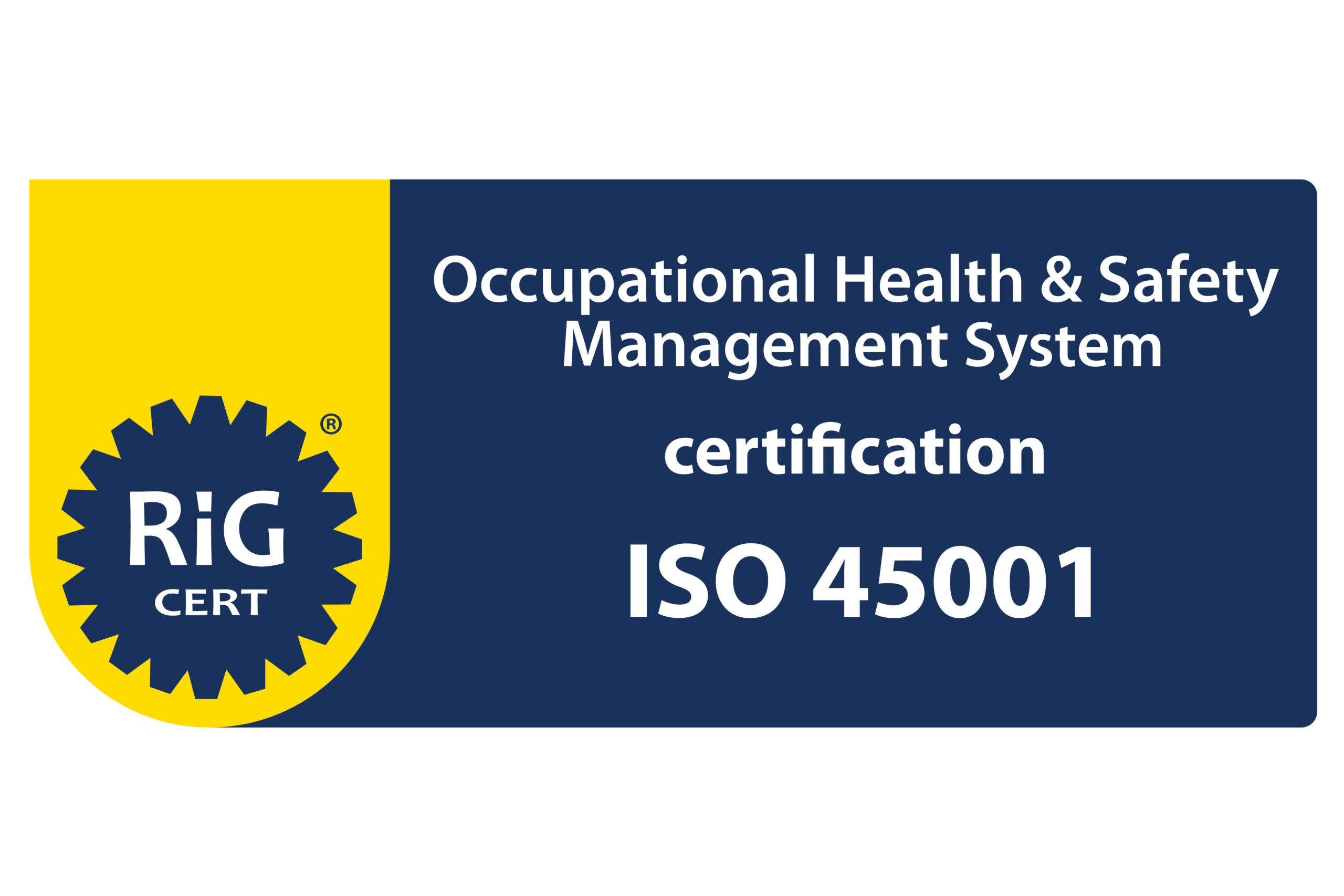 ISO 45001:2018 Occupational Health and Safety Management System certification logo